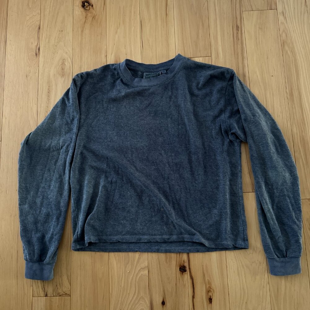 Jungmaven Merino Wool & Hemp Tatoosh Long Sleeve Tee Botanically Dyed Navy XS